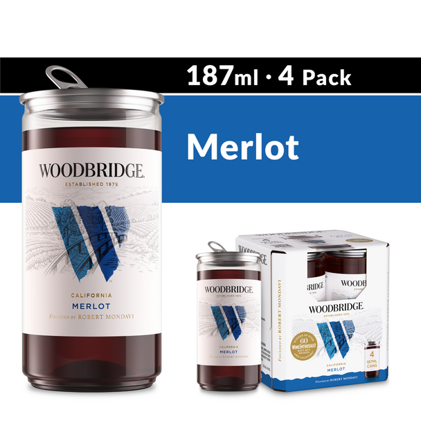 Woodbridge by Robert Mondavi Merlot - 187 mL - 4-PK - Glass
