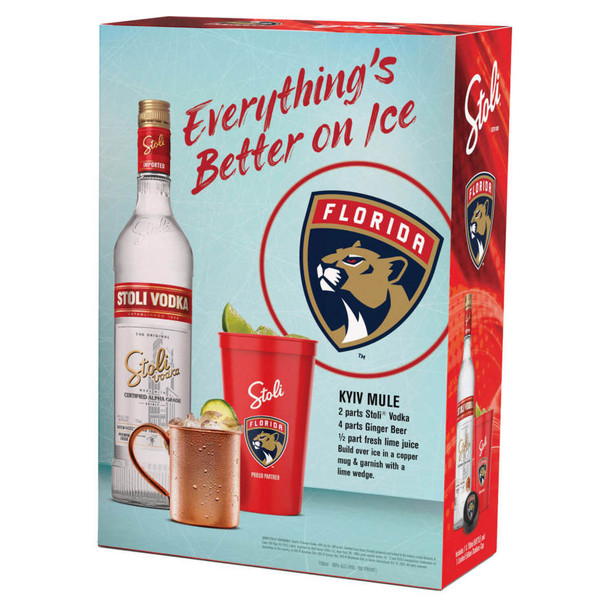 Stolichnaya Vodka with Florida Panthers Cup - 750 mL - Set - Glass