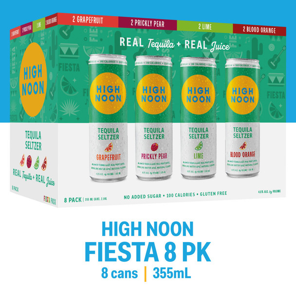 High Noon Tequila Fiesta Variety Pack - 355 mL - 8-PK - Aluminum