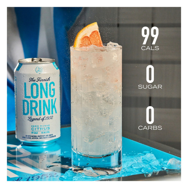 The Long Drink Legend of 1952 Zero Sugar Citrus Soda Cocktail - 6-PK