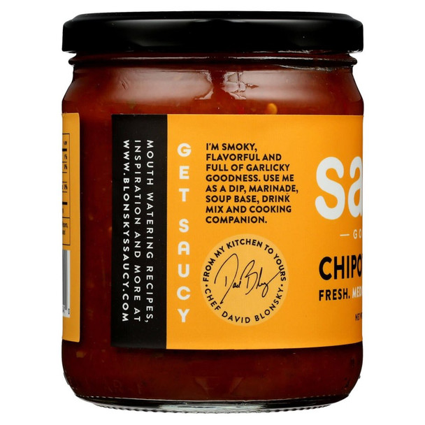 Saucy Gourmet Roasted Garlic & Chipotle Salsa - 15.5 Oz - 15.5Z - Glass