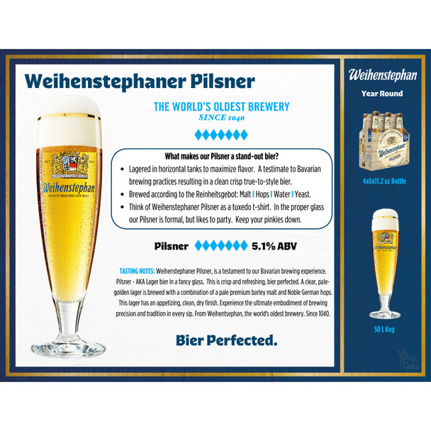 Weihenstephaner Pilsner - 11.2 Oz - 6-PK - Glass