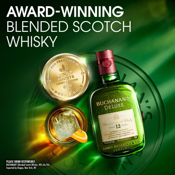 Buchanan's 12 Year Scotch with Glasses - 750 mL - Set - Glass Buchanan's 12 Year Scotch with Glasses - 750 mL - Set - Glass