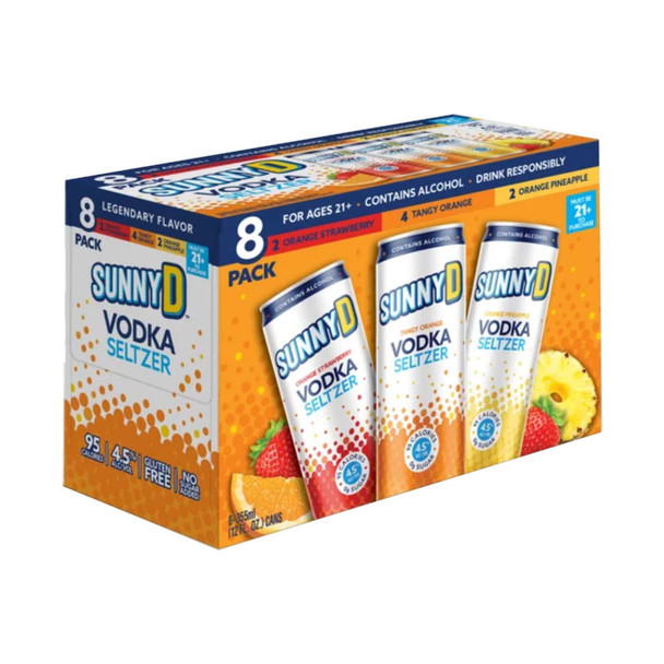 Sunny D Vodka Seltzer Variety Pack - 12 Oz - 8-PK - Aluminum