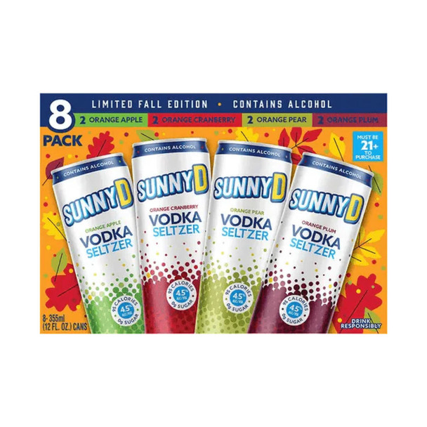 Sunny D Vodka Seltzer Variety Pack - 12 Oz - 8-PK - Aluminum