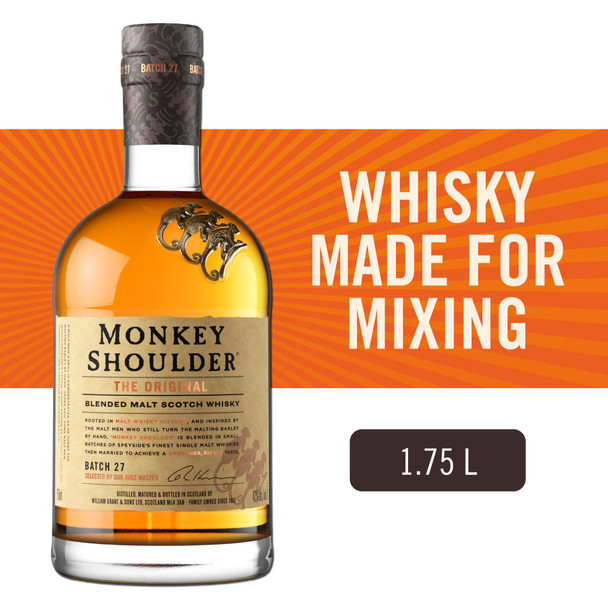 Monkey Shoulder Blended Malt Scotch Whisky - 1.75 L - 1.75L - Glass