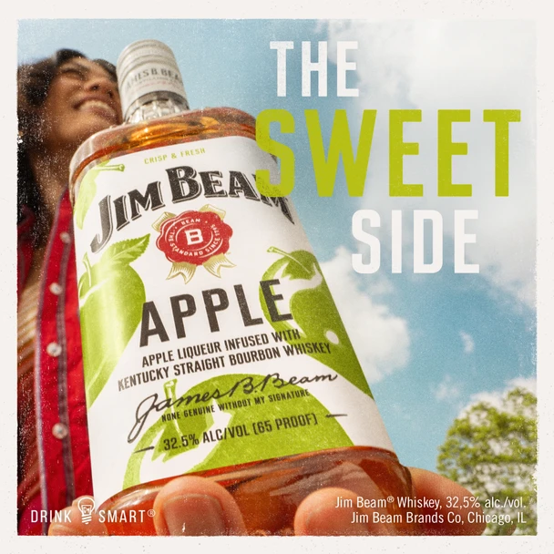 Jim Beam Apple Bourbon Whiskey - 50 mL - 50ML - Glass