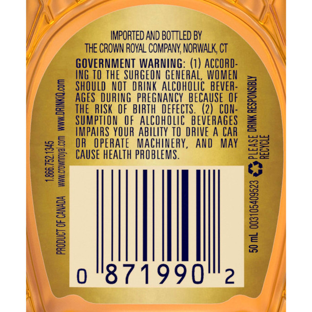 Crown Royal Fine Deluxe Canadian Whisky - 50 mL - 50ML - Plastic