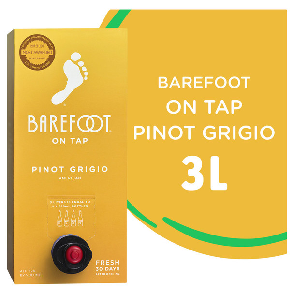 Barefoot Pinot Grigio - 3.0 L - 3.0L - Cardboard