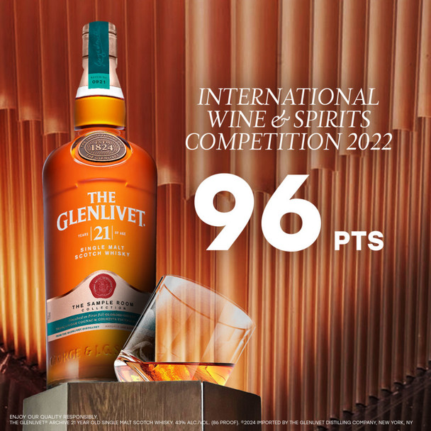 The Glenlivet 21 Year Old Single Malt Scotch Whisky - 750 mL - 750ML - Glass