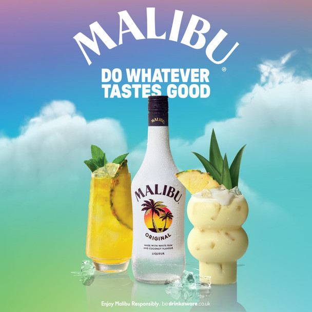 Malibu Caribbean Rum with Coconut Flavored Liqueur - 1.75 L - 1.75L - Glass