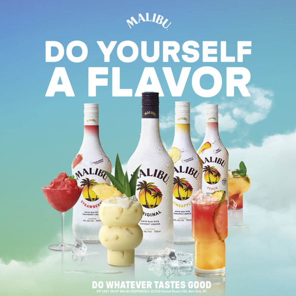Malibu Caribbean Rum with Coconut Flavored Liqueur - 1.75 L - 1.75L - Glass