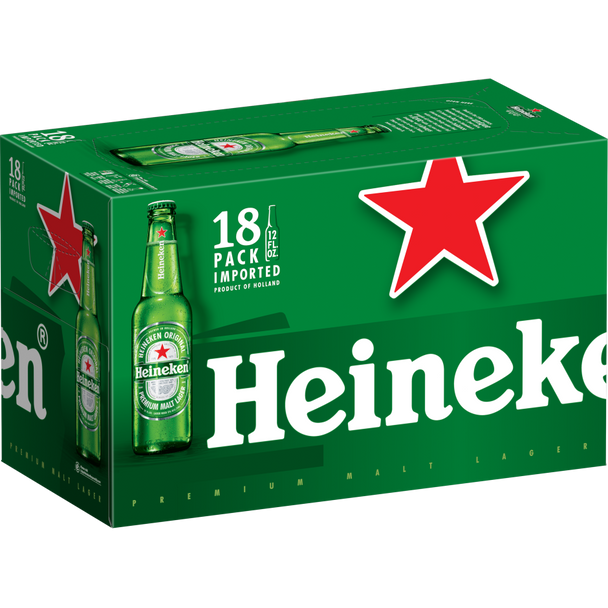 Heineken - 12 Oz - 18-PK - Glass