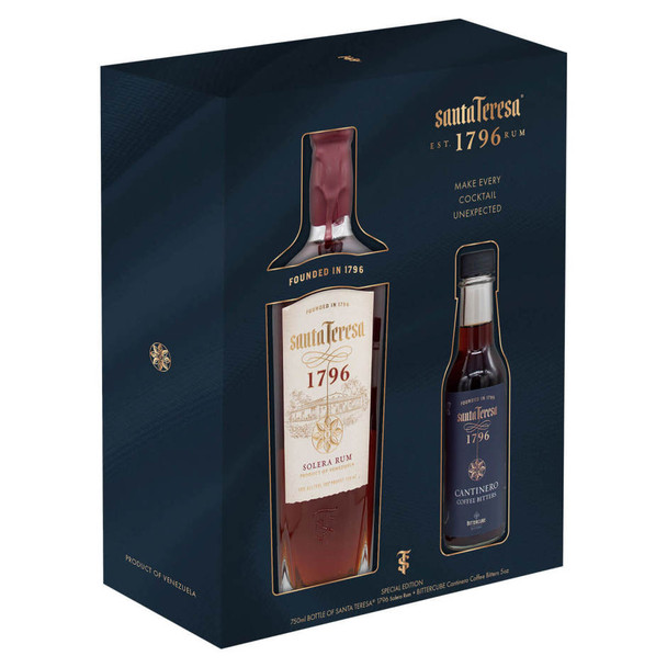 Santa Teresa 1796 Solera Run with Cantinero Coffee Bitters - 750 mL - Set - Glass