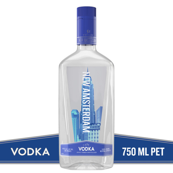 New Amsterdam Vodka Plastic - 750 mL - 750ML - Plastic