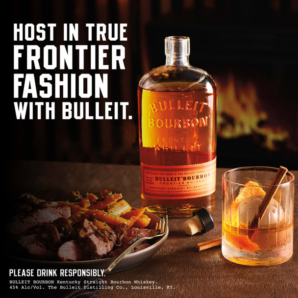 Bulleit Bourbon Frontier Whiskey - 1.0 L - 1.0L - Glass