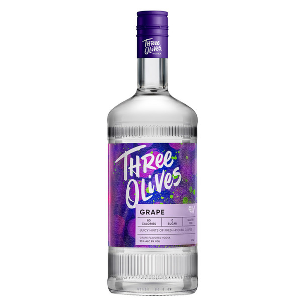 Three Olives Grape Vodka - 1.75 L - 1.75L - Glass