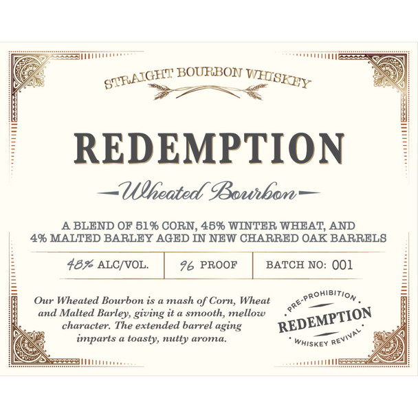 Redemption Wheated Bourbon - 750 mL - 750ML