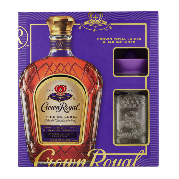 Crown Royal Deluxe Canadian Whisky with Juicer Jar - 750 mL - Set - Glass