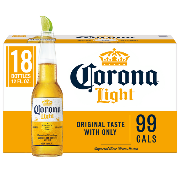 Corona Light Mexican Lager - 12 Oz - 18-PK - Glass
