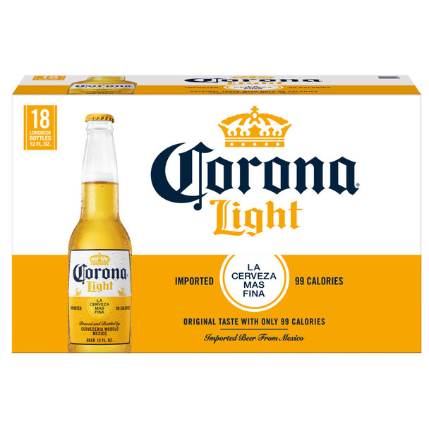 Corona Light Mexican Lager - 12 Oz - 18-PK - Glass