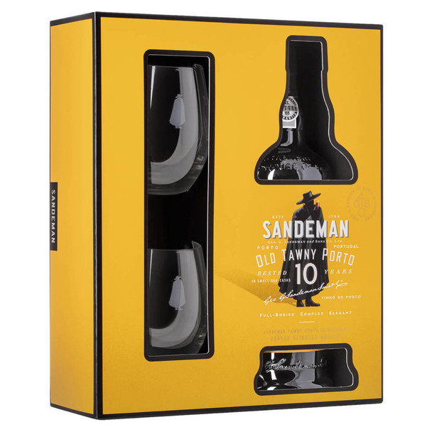Sandeman Tawny Port 10 Year with Glass - 750 mL - Set - Glass