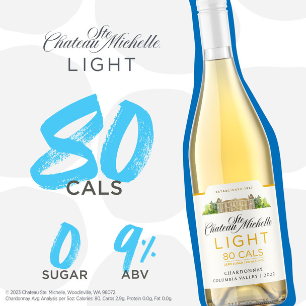 Chateau Ste Michelle Light Chardonnay - 750 mL - 750ML - Glass