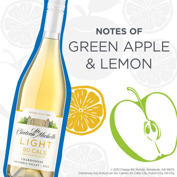 Chateau Ste Michelle Light Chardonnay - 750 mL - 750ML - Glass