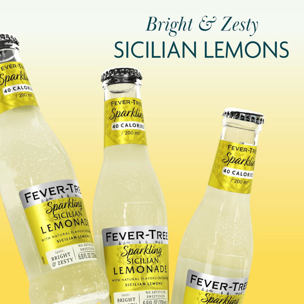 Fever Tree Sparkling Sicilian Lemonade - 200 mL - 4-PK - Glass