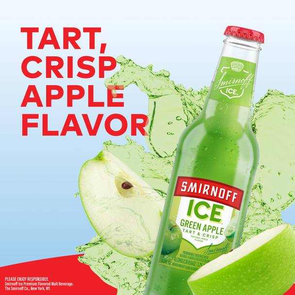 Smirnoff Ice Green Apple - 11.2 Oz - 6-PK - Glass
