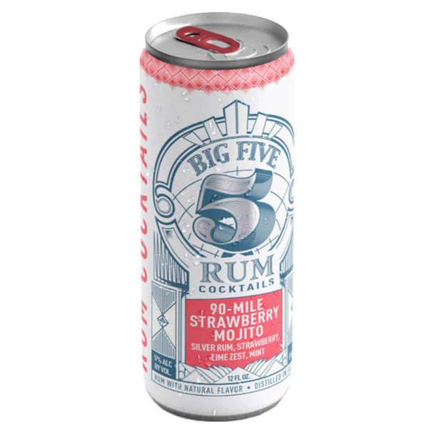 Big 5 Rum Cocktails 90-Mile Strawberry Mojito - 355 mL - 4-PK - Aluminum