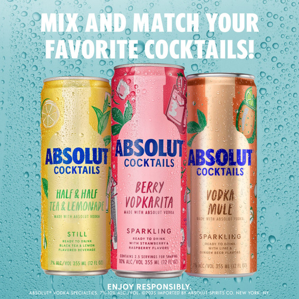 Absolut Berry Vodkarita Sparkling Cocktail - 355 mL - 4-PK - Aluminum