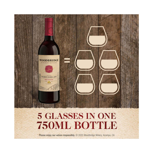 Woodbridge by Robert Mondavi Bourbon Barrel Aged Red Blend - 750 mL - 750ML - Glass
