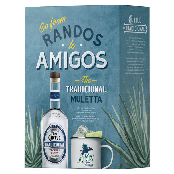 Jose Cuervo Tradicional Silver Tequila with Mug - 750 mL - Set - Glass