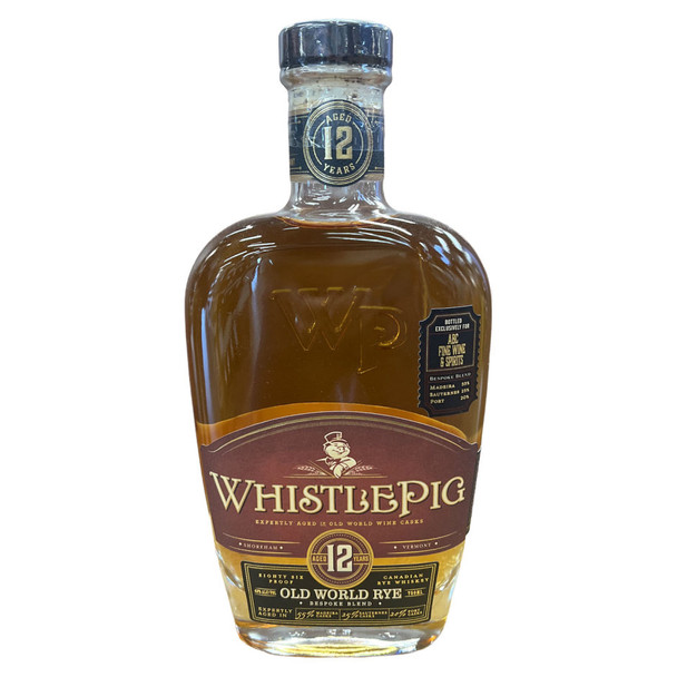 WhistlePig ABC Hand Selected Single Barrel Old World 12 Yr Cask Finish Rye Whiskey - 750 mL - 750ML - Glass