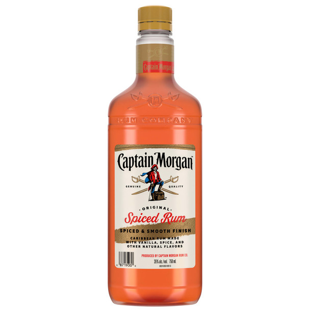 Captain Morgan Spiced Rum Plastic - 750 mL - 750ML - Plastic