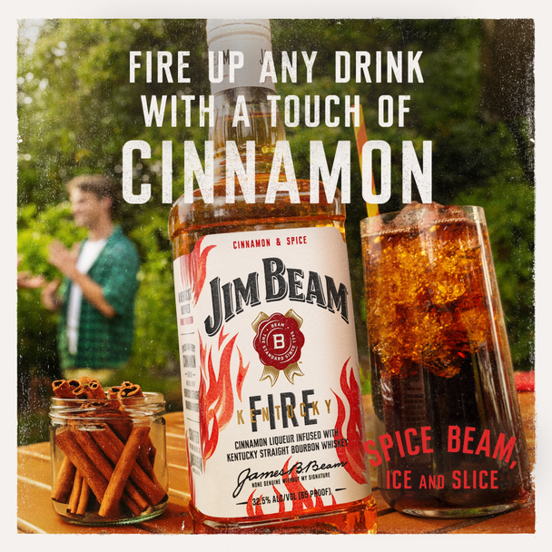 Jim Beam Kentucky Fire Bourbon - 1.75 L - 1.75L - Glass