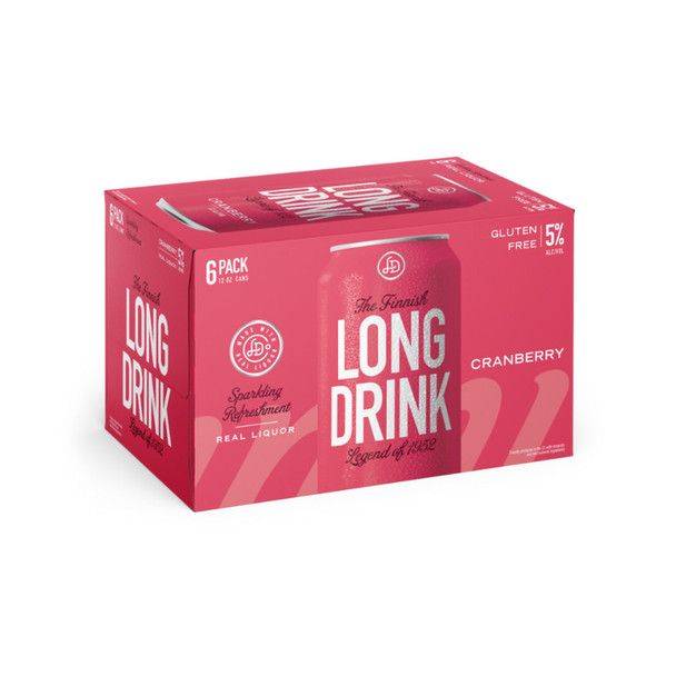The Long Drink Company Cranberry Cocktail - 355 mL - 6-PK - Aluminum