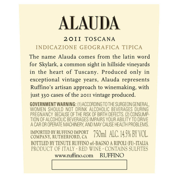 Ruffino Alauda Toscana Rosso - 750 mL - 750ML - Glass