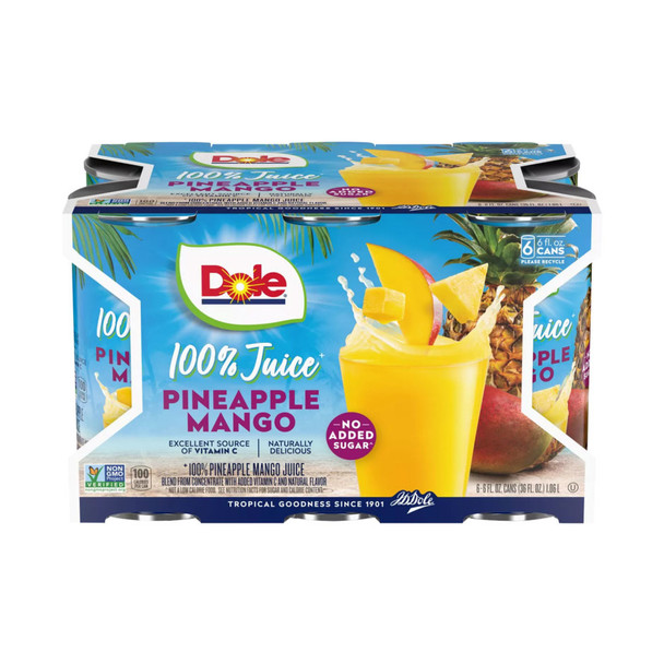 Dole Pineapple Mango - 6 Oz - 6-PK