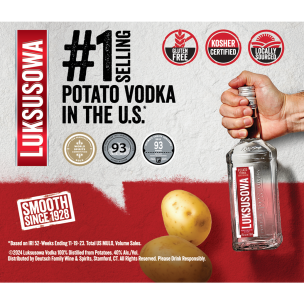 Luksusowa Polish Potato Vodka - 750 mL - 750ML - Glass Luksusowa Polish Potato Vodka - 750 mL - 750ML - Glass