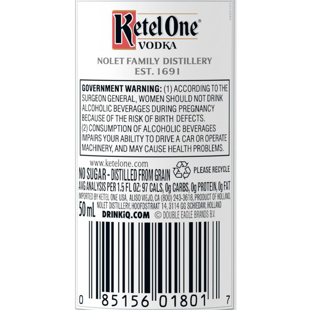 Ketel One Vodka - 50 mL - 50ML - Glass Ketel One Vodka - 50 mL - 50ML - Glass