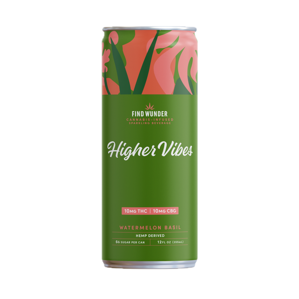 Find Wunder Higher Vibes D9 THC 10mg Watermelon Basil - 12 Oz - 4-PK