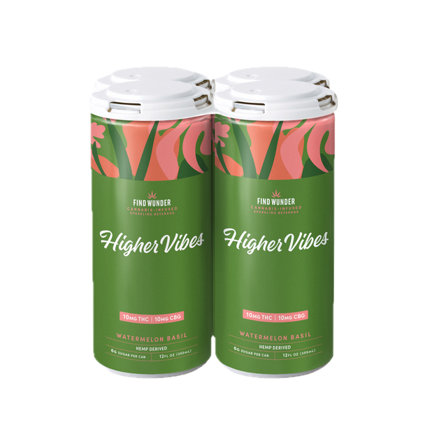 Find Wunder Higher Vibes D9 THC 10mg Watermelon Basil - 12 Oz - 4-PK