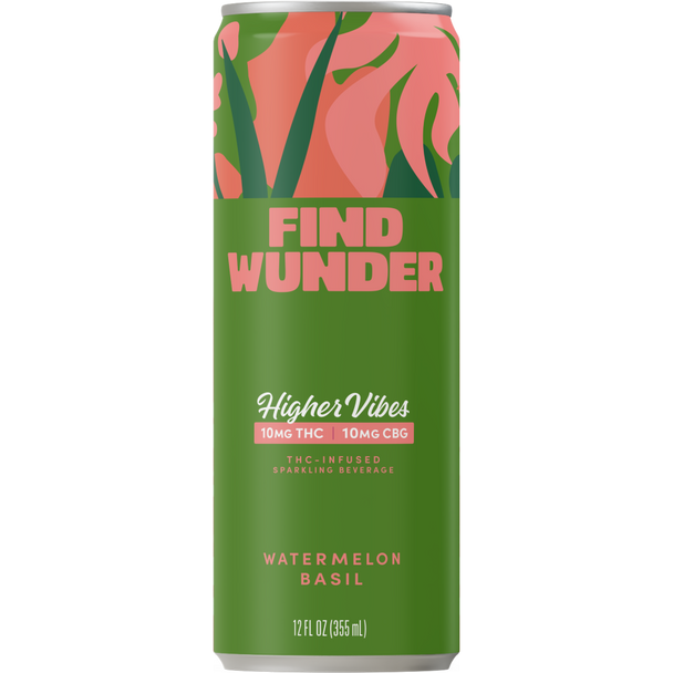 Find Wunder Higher Vibes D9 THC 10mg Watermelon Basil - 12 Oz - 4-PK