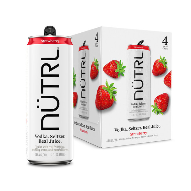 Nutrl Strawberry Hard Seltzer - 4-PK - Aluminum Nutrl Strawberry Hard Seltzer - 4-PK - Aluminum