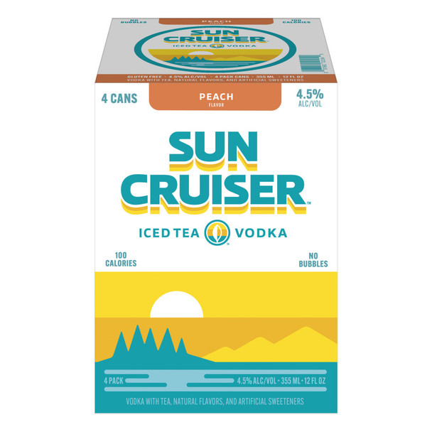 Sun Cruiser Vodka Peach Tea - 4-PK - Aluminum