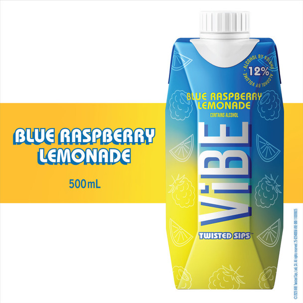 Vibe Twisted Sips Blue Raspberry Lemonade Cocktail - 500 mL - 500ML - Plastic