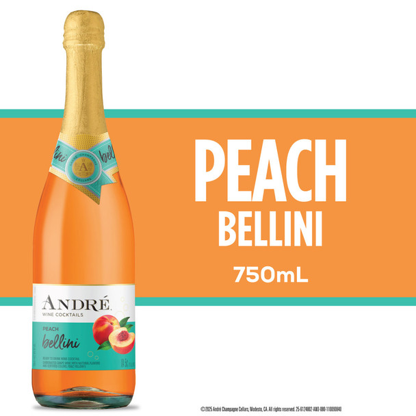 Andre Peach Bellini - 750 mL - 750ML - Glass