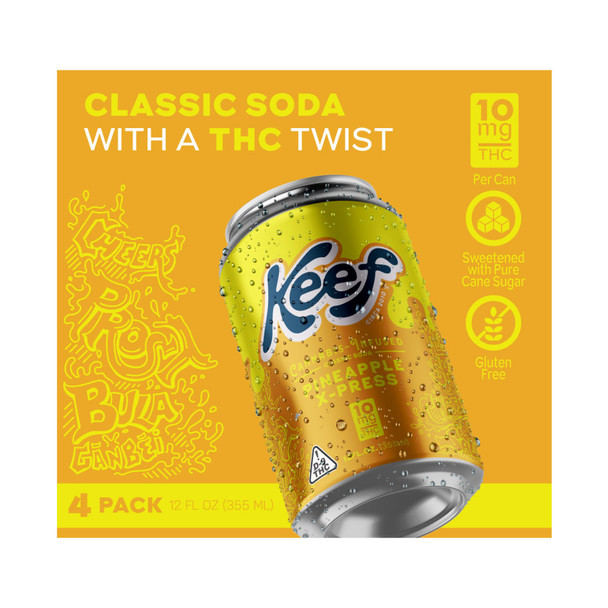 Keef D9 THC 10mg Pineapple XPress - 12 Oz - 4-PK